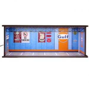 Gulf LED Diorama 1/64 Car Garage